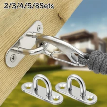 2/4/5/6/8 bộ móc treo trần bằng thép không gỉ dày, móc treo chịu lực nặng cho dây kéo quạt - Bạc - Xem 3