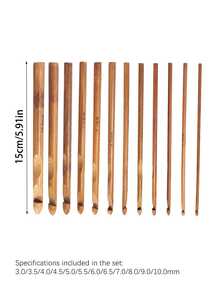 [12pcs/Set]Bamboo Crochet Hooks, 3.0-10.0mm Multiple Sizes, Suitable For Handmade DIY, Gift Making And Souvenir Creation, Knitting Gift For Wife Or Mother - Small Bead Crochet Hook - View 10