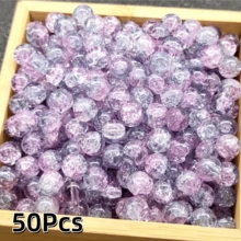 50顆 8mm 水晶玻璃珠 北極光藍色 裂紋圓珠 DIY 手工珠寶 手鍊項鍊耳環製作 - 彩色 - 查看 14