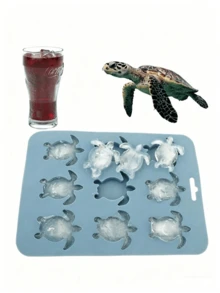 1pc Turtle Shaped Silicone Ice Cube Tray Mold, Suitable For Making Snacks, Cookies, Cocktails, Chocolates, Candies Or Party Ice Cubes, Kitchen Essential, Holiday Necessity - Multicolor - View 10