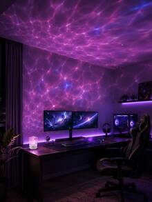 1pc [Room Decor Light] Water Ripple Wave Projection Night Light, Suitable For Bedroom, Dorm, Children's Room, Holiday Atmosphere Decoration, Gift Occasions - Multicolor - View 12