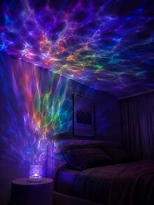 1pc [Room Decor Light] Water Ripple Wave Projection Night Light, Suitable For Bedroom, Dorm, Children's Room, Holiday Atmosphere Decoration, Gift Occasions - Multicolor - View 3