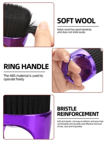 Professional Barber Cleaning Brush With Soft Bristles Neck Hair Dusting Tool For Hair Salons And Home Use Durable Handle - Multicolor - View 6