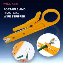 12pcs Wire Stripper, Wire Stripping Knife, Network Cable Crimping Tool, Multi-Functional Small Yellow Knife - A - View 4