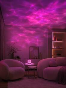 1pc [Room Decor Light] Water Ripple Wave Projection Night Light, Suitable For Bedroom, Dorm, Children's Room, Holiday Atmosphere Decoration, Gift Occasions - Multicolor - View 8