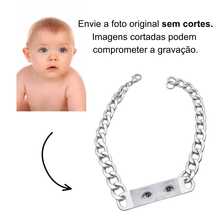 Adult Bracelet With Baby Look + Personalized Phrase, Free Engraving, Gift, Silver & Gold - 銀色正面和背面02 - 查看 4