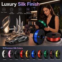 Silk PLA+ 3D Printer Filament 1.75mm, 1236g Large Spool, Glossy Silk Finish PLA Plus Filament, Smooth Feeding, Neatly Wound, Low Warping, Compatible With Most FDM 3D Printers For Models, Prototypes, DIY Projects & Desk Decor - View 5