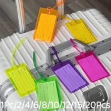 1Pc/2/4/6/8/10/12/15/20Pcs Luggage Tags, PVC Travel Bag ID Tags, Essential Airplane Travel Accessories, Suitcase Enhancement Gear - View 13