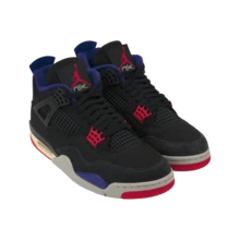 Air Jordan 4 Retro 'Rare Air - White Lettering' Black Fire-Red Deep-Royal-Blue Dark--Grey Tech-Grey Sneakers Men FV5029-003 - 彩色 - 查看 4