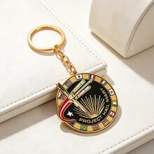 Project Hail Mary Enamel Keychain Sci-Fi Novel Fans Gift International Flags & Rocket Design Metal Key Ring - SQKC059 - View 9