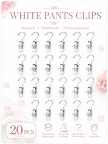 Premium Stainless Steel Clothes Clips, Adjustable Metal Pants Hanger With Clips, Laundry Pegs With Hooks, Portable Hanging Clothes Clips For Clothing Decoration, Holiday Decor, Pants And Skirt Hanger With Clips, Spring, Minimalist, Summer Tops - Multicolor - View 21