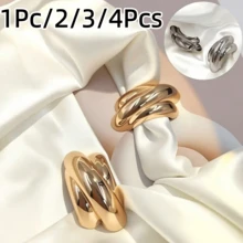 1Pc/2/3/4Pcs European And American Style Arch Metal Connector Adjustable Buckle Scarf Swimsuit Shoulder Strap Asymmetric Decorative Buckle - Multicolor - View 13