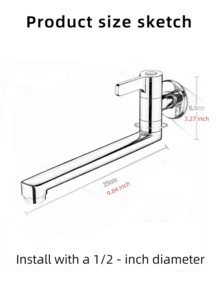 1pc Wall Mounted Stainless Steel Tap Extension Arm, Polished Single Handle Cold Water Faucet, 360° Rotatable Spout, 20-30cm Multi Size, Anti-Splash Sink Accessory - Multicolor - View 4