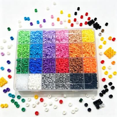 12000pcs 5mm Large-Hole Fuse Beads | Handmade Jewelry Supplies, High-Quality Pixel Art Beads. Ideal For 3D Puzzle DIY Crafts, Perfect For Jewelry Designers, Crafters And Hobbyists. Great As Gifts For Birthdays, Graduations, Valentine's Day