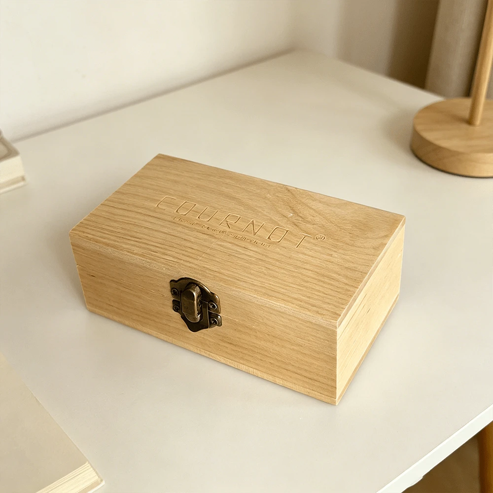 1 Box, Natural Wood Storage Box With Multi-Compartment Design, Flip Lid With Lock, Anti-Pressure Anti-Odor, Solid Wood Flip-Top Storage Box, Anti-Pressure Anti-Dust Portable Tool Box - 1PC - View 1