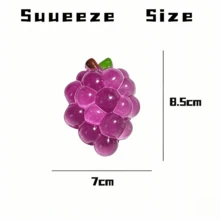 2pcs High Transparency Crystal Grape Soft Squeeze Toys, Transparent Crystal Grape Soft Stress Relief Office Desk Decor, Suitable For Teenagers - Multicolor - View 5