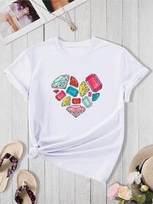 Mariposas multicolores que emergen de la silueta de un rostro femenino simbolizan libertad creatividad y conexión con la naturaleza camiseta - Blanco - Ver 1