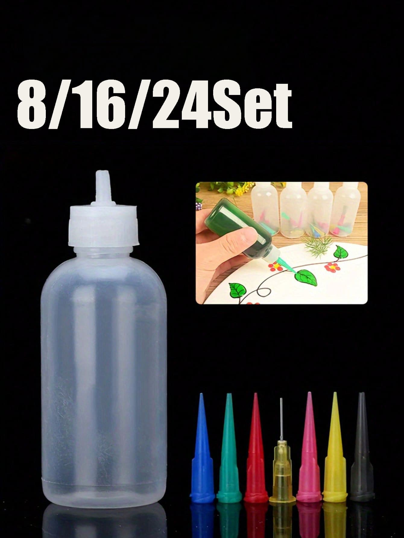 24/16/8入組塑膠擠壓瓶套組附多種噴嘴 - 多用途,適用於蛋糕裝飾、甜點烘焙與藝術繪畫,圓形、無味、手洗 - 手工藝與烹飪工具 - 彩色 - 查看 1