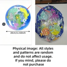 1 pieza Pelota inflable de doble capa creativa, con diseño de dibujos animados de pulpo, flamenco o dinosaurio, adecuada para entretenimiento, fiesta en la piscina o fiesta en la playa - Multicolor - Ver 10