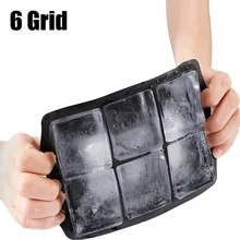 1 Silicone Ice Grid Mold, Simple Black 15 Grid/6 Grid/60 Grid/ Refrigerator Ice Maker Tray - 黑色 - 查看 6