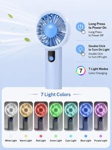 1PC Portable Handheld Fans, 40000R/S, Send Random Stickers,100 Speed Intelligent Digital Display, Suitable For Outdoor, Travel, Camping, Sports, Office, Study, Daily, Seaside, Household Use, Essential For Summer, Cooling Tool, Summer Gift - Handheld Fan - View 4