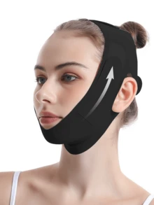Sangle de levage du menton réutilisable en forme de V ajustable pour la réduction du double menton, le modelage de la mâchoire et le raffermissement de la peau - Multicolore - Voir 6