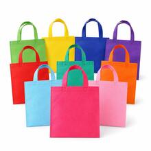 10入 20x20cm 彩色不織布禮品袋附提把，適合生日派對與小禮物，高品質，聖誕節、萬聖節適用 - 查看 2
