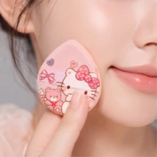 Set de esponjas de maquillaje MINISO Sanrio Hello Kitty, esponja cosmética linda y suave para una base impecable, regalo perfecto de regreso a la escuela para la rutina de maquillaje diaria, herramienta de belleza esencial para la habitación del dormitorio - Multicolor - Ver 4