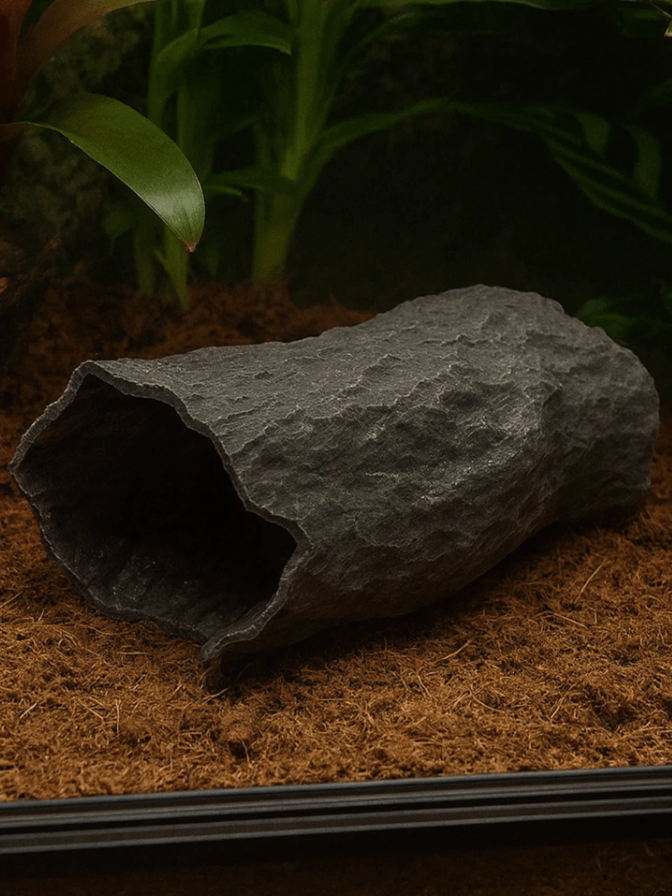 爬蟲類躲避穴/仿木躲避穴/壁虎遮蔽處/蜥蜴洞穴/爬蟲類棲息地/造景缸裝飾/天然木遮蔽處/水族造景/爬蟲類配件/活體缸裝飾 - 灰色 - 查看 1