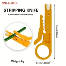 12pcs Wire Stripper, Wire Stripping Knife, Network Cable Crimping Tool, Multi-Functional Small Yellow Knife - A - View 8