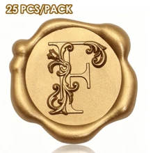25 PCS 3D Embossed Initial Wax Seal Stickers, Floral Letters, Self-Adhesive Envelope Seal Stickers, Perfect For Wedding Invitations, Christmas, Gift Wrapping - 3D Floral Letters - View 28