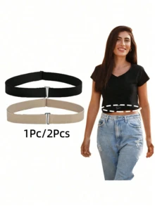 1 Buah/2 Buah Korset Pinggang yang Dapat Diatur, Alat Pengencang Pinggang untuk Sweater dan Kemeja, Mencegah Bagian Pinggang Terbuka, Karet Pinggang Elastis Dapat Mengubah Gaya Atasan - MultiWarna - View 13
