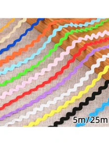 Cinta de poliéster multicolor 5m/25m con diseño zig zag, material DIY para manualidades, decoración de bodas, fiestas y Navidad - Elige colores - Ver 13