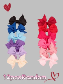 12/20/40pcs Colorful Symmetrical Bow Hair Clips - Yellow & Pink, Suitable For Girls, Gift Use - Multicolor - View 13