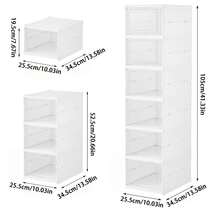 1/3/6 Layer Shoe Cabinet, Foldable Transparent Shoe Storage Box, Shoe Sorting Rack With Dust-Proof Door, No Assembly Required, Transparent Shoe Box, Efficient And Space Saving Shoe Cabinet Sorting Device - Multicolor - View 6