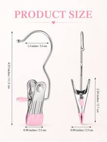 Premium Stainless Steel Clothes Clips, Adjustable Metal Pants Hanger With Clips, Laundry Pegs With Hooks, Portable Hanging Clothes Clips For Clothing Decoration, Holiday Decor, Pants And Skirt Hanger With Clips, Spring, Minimalist, Summer Tops - Multicolor - View 6