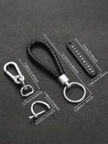 [Anti-Lost Car Key Chain] Anti-Lost Car Key Chain With Phone Number Tag - Made Of Alloy Material, Non-Woven Design, Convenient To Find Keys - Multicolor - View 8