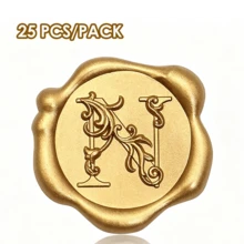 25 PCS 3D Embossed Initial Wax Seal Stickers, Floral Letters, Self-Adhesive Envelope Seal Stickers, Perfect For Wedding Invitations, Christmas, Gift Wrapping - 3D Floral Letters - View 16