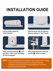 Safety Door Handle Lock - Durable Adjustable Door Handle Lock, Easy Installation Without Drilling, Prevents Accidental Door Opening, Perfect For Home Security And Privacy Protection - Multicolor - View 5