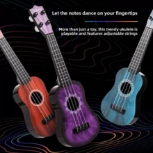Ukulele For Kids Children's Musical Toy Mini 4-String Guitar, Beginner Ukulele Instrument Toy For Boys And Girls, Parent-Child Interactive Musical Toy, Kindergarten Early Education Instrument Teaching Aid, Portable Children's Musical Enlightenment Guitar For 3, 4, 5, 6 Years Old, Realistic Playable Sounding Guitar, Birthday Gift For Boys And Girls - Multicolor - View 7