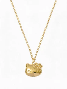 Miniso Hello Kitty 金色調吊墜項鍊，可調節，輕巧舒適，女性日常派對禮物 - 樣式1 - 查看 5