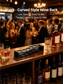 1pc 6-Slot Whiskey Glass Holder, Bamboo/Wood 4 Styles Optional, Straight/Curved 2 Styles, Party Bar Glass Storage Tray, Home White Spirit/Liquor Glass Display Rack, Desktop Storage Essential, Party Atmosphere Must-Have, Bar Commercial/Home Multi-Functional Cup Holder, Suitable For Whiskey/Tequila Lovers - Multicolor - View 6