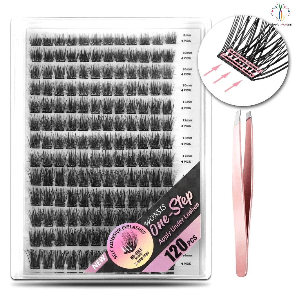 [Lowest Price In 30 Days]Self Adhesive Eyelashes, 120 Pcs Self Adhesive Eyelash Clusters, No Glue Needed, 2-Strip Tape - Longer Lasting, No Sticky Pre Glued Eyelashes (Volume-Mixed) - 第一步:按下音量鍵 - 查看 1