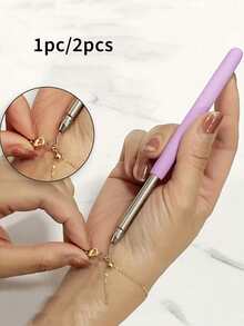 1pc Stainless Steel Bracelet Clasp Helper, Jewelry Bracelet Clasp Assist Tool, Portable Bracelet Tool For Jewelry And Hook Equipment, Adjustable Bracelet Clasp Accessory - Easy To Use Jewelry Helper For Women - Multicolor - View 1