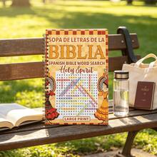 1pc Spanish Bible Word Search Notebook, Holy Spirit Themed Large Print Journal, Spiral Bound Religious Scripture Activity Planner, For Faith Reflection & Christian Devotion, Back To School - A - View 5