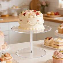 Soporte para pastel de varias capas, soporte redondo para postres, soporte para exhibir cupcakes, soporte para cake pops, utensilios de repostería y pastelería, moldes para hornear pasteles, suministros para pasteles y postres, bodas, banquetes de cumpleaños, regalos del Día de la Madre, regalos del Día del Padre - transparente - Ver 12