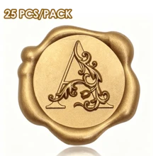 25 PCS 3D Embossed Initial Wax Seal Stickers, Floral Letters, Self-Adhesive Envelope Seal Stickers, Perfect For Wedding Invitations, Christmas, Gift Wrapping - 3D Floral Letters - View 15