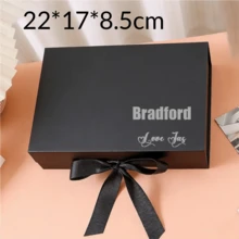 1 pieza Caja de regalo personalizada con nombre, Caja de regalo personalizada para la novia, Caja de regalo de doble línea personalizada, Cubierta de caja de regalo personalizada, Caja de regalo magnética personalizada con cinta, Caja de regalo magnética en blanco, Caja de regalo personalizada - Multicolor - Ver 10