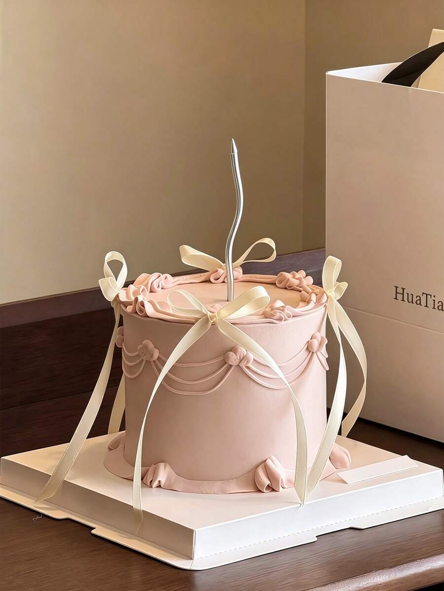 Set de 6 velas de pastel de cera, velas de pastel retorcidas de color mezclado creativo para fiesta de cumpleaños - Plateado - Ver 1