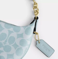 Coach Women's Mini Payton Chain Top Handle Bag - 淺藍色簽名 - 查看 4